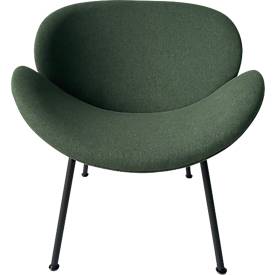 Fauteuil SMILE Paperflow - polyurethaanschuim - staal en polyester - zwart en groen