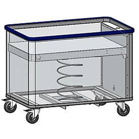 Federbodenwagen aus eloxiertem Aluminium, Tragkraft bis 130 kg, Volumen 380 l