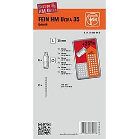 FEIN Kernbohrersatz Best Of, 8-tlg., Ø 12-22 mm, Hartmetall, Schnitt-Tiefe 35 mm, QuickIN Schaft