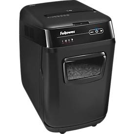 Fellowes Aktenvernichter AutoMax 200C, mobil, Partikelschnitt 4 x 38 mm, bis 180 Blatt, P4, Autopapiereinzug, 32 l