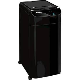 Fellowes® Aktenvernichter AutoMax 450C, Partikelschnitt 4 x 38 mm, P-4 + GRATIS Aktenvernichter Powershred LX65, Partikelschnitt 4 x 40 mm, P-4