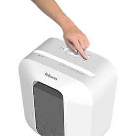 Fellowes Aktenvernichter Powershred® LX25, Partikelschnitt 4 x 37 mm, P-4, 11,5 l, 6 Blatt Schnittleistung, weiß