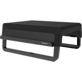 Fellowes Breyta™ Monitorständer, 3-stufig höhenverstellbar, B 354 x T 304 x H 82-151 mm, 100% Recycling-Kunststoff, schwarz