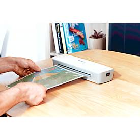 Fellowes® Laminiergerät ION A3, für Folienstärke 80-125 μ, 300 mm/min, mit Starter Kit für 10 x A3 Laminationen, silber-weiß