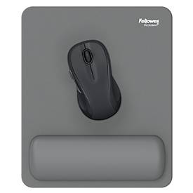 Fellowes Mauspad Breyta, mit Handgelenkauflage und Microban®-Schutz, Gummi, B 200 x T 240 x H 17,5 mm, grau