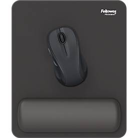 Fellowes Mauspad Breyta, mit Handgelenkauflage und Microban®-Schutz, Gummi, B 200 x T 240 x H 17,5 mm, schwarz