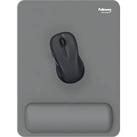 Fellowes Mauspad Breyta XL, mit Handgelenkauflage und Microban®-Schutz, Gummi, L 280 x B 210 x H 17,5 mm, grau