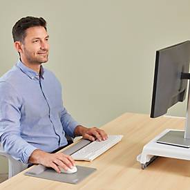 Fellowes Mauspad Breyta XL, mit Handgelenkauflage und Microban®-Schutz, Gummi, L 280 x B 210 x H 17,5 mm, grau