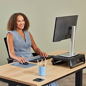 Fellowes Mauspad Breyta XL, mit Handgelenkauflage und Microban®-Schutz, Gummi, L 280 x B 210 x H 17,5 mm, marineblau
