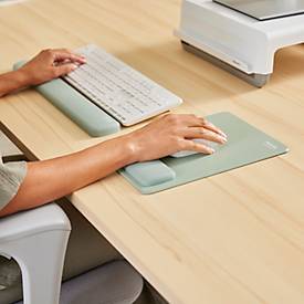 Fellowes Mauspad Breyta XL, mit Handgelenkauflage und Microban®-Schutz, Gummi, L 280 x B 210 x H 17,5 mm, salbeigrün