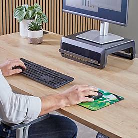 Fellowes Mauspad, Design Blätter, 85 % PCR-Material, B 203 x T 2 x H 228 mm, grün