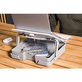 Fellowes® Notebooktasche Breyta Toolbox, bis 14 Zoll, Zylinderschloss, Laptopständer, ABS, weiß