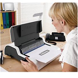 Fellowes Plastikbindegerät Star+, Stanzleistung 15 Blatt, 150 Blatt Bindekapazität