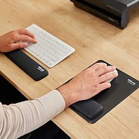 Fellowes Tastatur-Handgelenkauflage Breyta, für kompakte Tastaturen, mit Microban®-Schutz, Gummi, L 320 x B 60 x H 17,5 mm, schwarz