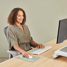 Fellowes Tastatur-Handgelenkauflage Breyta XL, mit Microban®-Schutz, Gummi, L 470 x B 60 x H 17,5 mm, salbeigrün