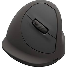 Fellowes Vertikalmaus Bretyta Plus+, Größe L, für Rechtshänder, ergonomisch, 3-fache Konnektivität, 400-2400 dpi, mit Microban®-Schutz, schwarz