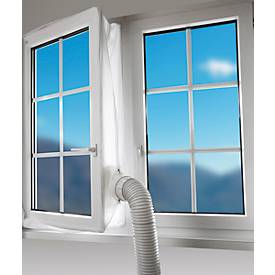 Fensterkit-Abluftzubehör, für Fenster bis 4 m, wasserabweisend, bis 40° waschbar, inkl. Klettband, Polyester, weiß