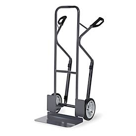 fetra ESD-Stahlrohrkarre, mit Schaufel, ESD-Sicherheitsgriffe, schiefergrau, Tragkraft 300 kg 