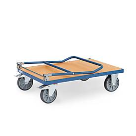 fetra® Klappwagen, Ladefläche Holzwerkstoff, je 2 Lenk- & Bockrollen, 1000 x 700 mm