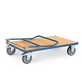 fetra® Klappwagen, Ladefläche Holzwerkstoff, je 2 Lenk- & Bockrollen, 1200 x 800 mm