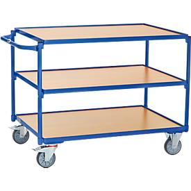 fetra® leichter Tischwagen, 3 Böden, 1000 x 700 mm