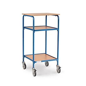 fetra® Rollpult, 4 Lenkrollen, 2 variable Ablageböden, Schreibfläche 605 x 591 mm