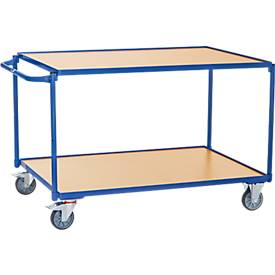 ® leichter Tischwagen, 2 o. 3 Böden, Größenauswahl, 4 Rollen, waagerechter Griff
