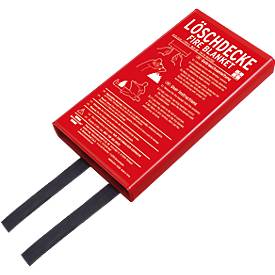 Feuerlöschdecke brennenstuhl® BLD-02, EN 1869:2001, hitzebeständig bis zu 550 °C, B 1200 x T 1200 mm, 100 % Glasfasergewebe, in Hardbox