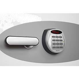 Feuerschutzschrank FS 0441, Elektronikschloss, B 500 x T 500 x H 640 mm, Stahl, signalweiß RAL 9003