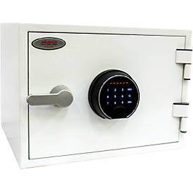 Feuerschutzschrank FS 1281 F, mit Fingerprintschloss, Stahl, signalweiß RAL 9003