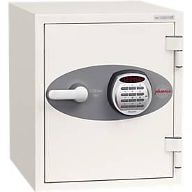 Feuerschutzschrank FS 1282 E, Elektronikschloss, Stahl, signalweiß RAL 9003