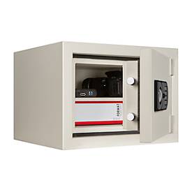 Feuerschutztresor Fire Safe Light, 25 min Brandschutz, Elektronikschloss, Verankerungsmaterial, B 460 x T 452 x H 335 mm, 20 l, reinweiß RAL 9010