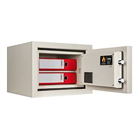 Feuerschutztresor Fire Safe Light, 25 min Brandschutz, Elektronikschloss, Verankerungsmaterial, B 460 x T 452 x H 335 mm, 20 l, reinweiß RAL 9010