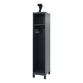 Feuerwehrspind C+P Evolo EXPERT, 1 Abteil, B 400 x T 500 x H 1850 mm, RAL 7016 Anthrazitgrau/RAL 7021 Schwarzgrau