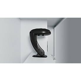 Feuerwehrspind C+P Evolo Maxi, 4 Abteile für 2 Personen, mit Helmhalter, mit Sockel, B 1200 x T 500 x H 1950 mm, RAL 7035 Lichtgrau/RAL 7016 Anthrazitgrau