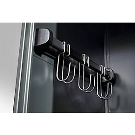 Feuerwehrspind C+P Evolo PRAKTUS, 2 Abteile, mit Sockel, Bodengleiter, B 600 x T 500 x H 1850 mm, RAL 7035 Lichtgrau