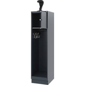 Feuerwehrspind C+P Evolo Youngster, 1 Abteil, mit Helmhalter, mit Sockel, B 400 x T 500 x H 1630 mm, RAL 7016 Anthrazitgrau