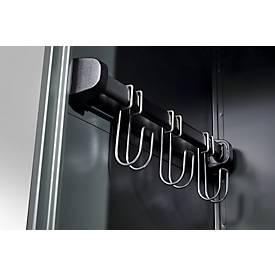 Feuerwehrspind C+P Evolo Youngster, 2 Abteile, ohne Helmhalter, Bodengleiter, B 1200 x T 500 x H 1530 mm, RAL 7016 Anthrazitgrau