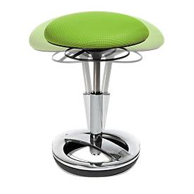 Fitness-Hocker SITNESS BOB, ergonomisches Sitzen, Sitzhöhe 440 bis 570 mm, apfelgrün, Gestell verchromt