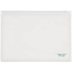 Flachbeutel FolderSys, Gleitverschluss, PVC-frei, lebensmittelgeeignet, Folie transparent, Format A5, 10 Stück