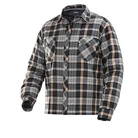 Flanellhemd Steppfutter dunkelgrau/orange XXL