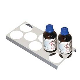 Flaschengestell für asecos Sicherheitsschränke der UB90 und UB30 Serie, Stahlblech, lichtgrau, B 210 x T 440 x H 30 mm, für 8 Flaschen mit Ø 90 mm