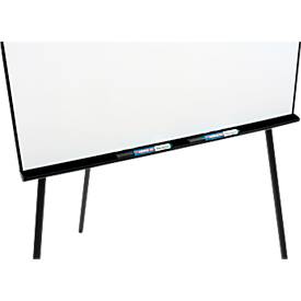 Flipchart Legamaster Sketch Pro, magnetische Tafel, höhenverstellbar, 2 Seitenarme, Dreibein-Fuß, inkl. Starterset, B 680 x H 1050 mm, schwarz-weiß