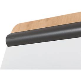 Flipchart Rocada Natural Mobil, Stahlboard, Rahmen in Holzoptik, mit Rollen