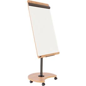 Flipchart Rocada Natural Transformer, Stahlboard, Rahmen in Holzoptik, mit Rollen