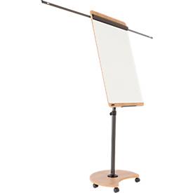 Flipchart Rocada Natural Transformer, Stahlboard, Rahmen in Holzoptik, mit Rollen