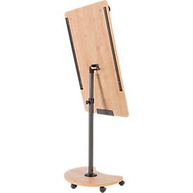 Flipchart Rocada Natural Transformer, Stahlboard, Rahmen in Holzoptik, mit Rollen