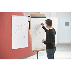 Flipchart Rocada Natural Transformer, Stahlboard, Rahmen in Holzoptik, mit Rollen
