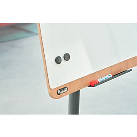 Flipchart Rocada Natural Transformer, Stahlboard, Rahmen in Holzoptik, mit Rollen