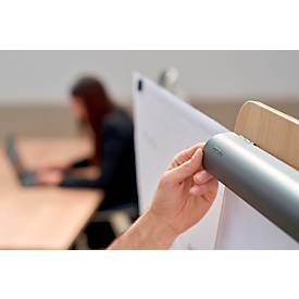 Flipchart Rocada Natural Transformer, Stahlboard, Rahmen in Holzoptik, mit Rollen